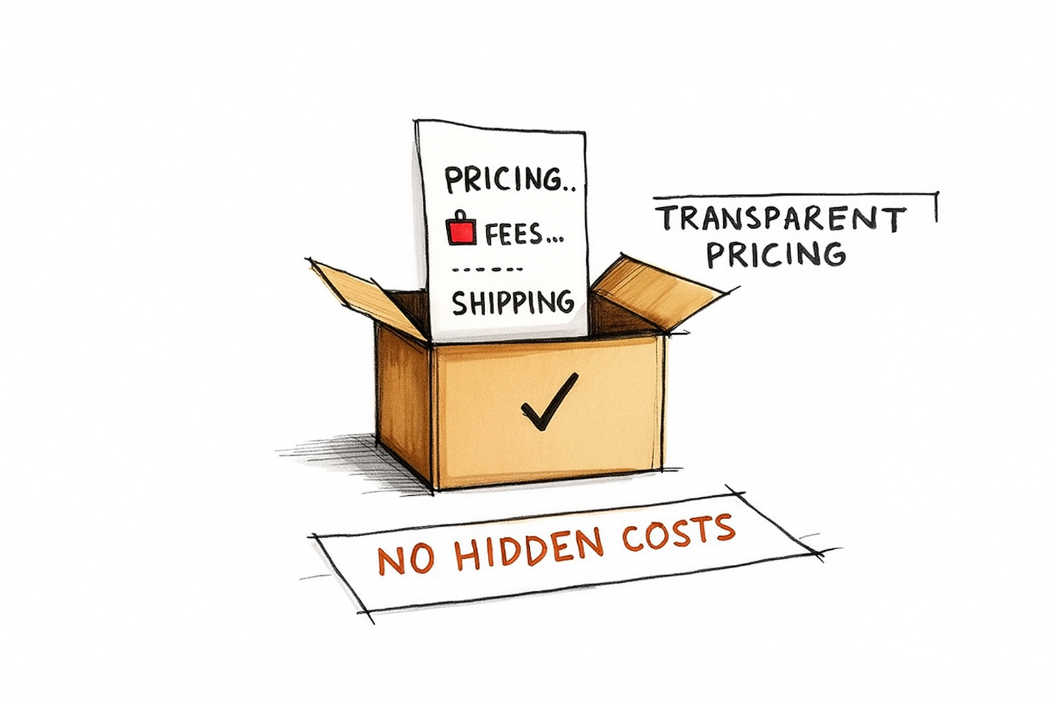 transparent pricing and shipping