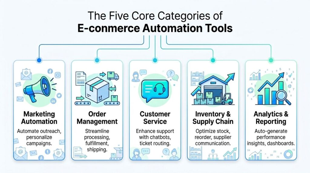 E-commerce Automation Tools Infographic