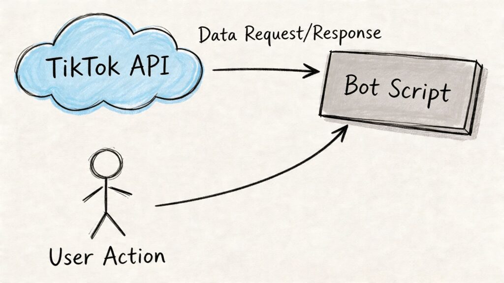 TikTok Automation Bot API Diagram