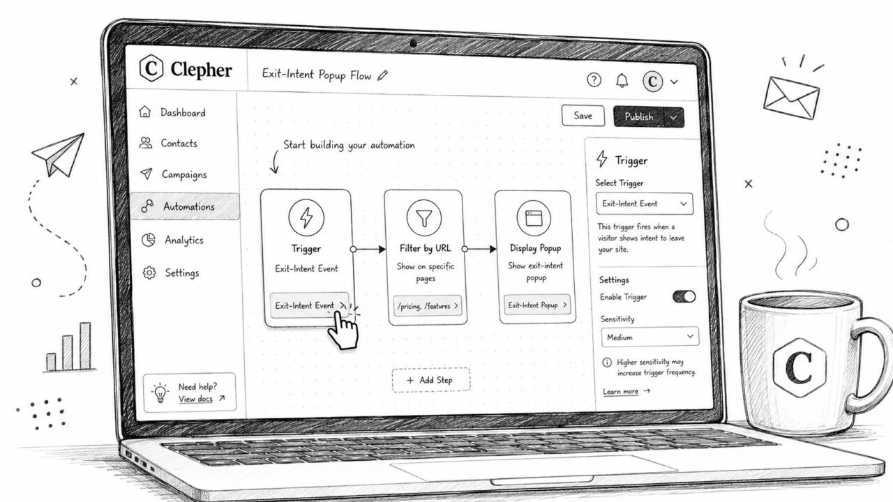 Exit Intent Popup Dashboard Interface
