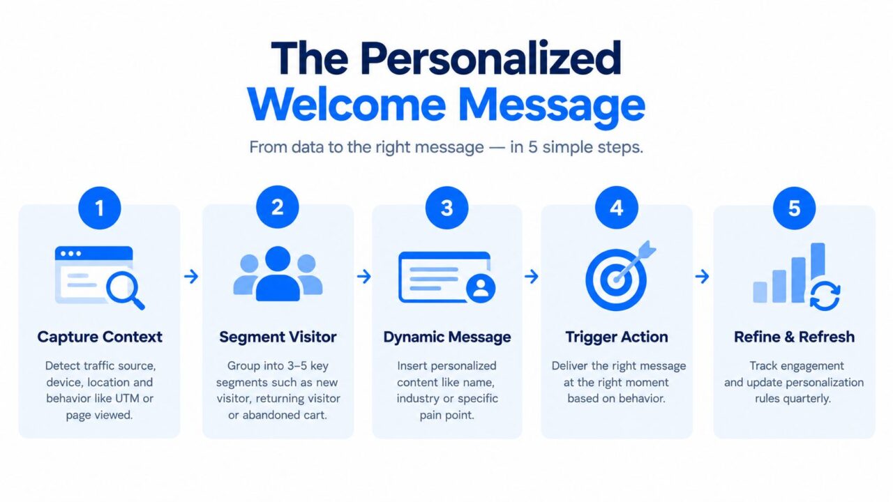 Website Welcome Messages Personalization Steps